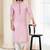 Pink printed cotton kurta-pajama
