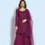 Wine Faux Georgette Sequin Embroidered Semi-Stitched Kameez, Sharara and Dupatta Set