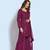 Wine Faux Georgette Sequin Embroidered Semi-Stitched Kameez, Sharara and Dupatta Set