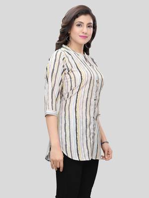 White printed crepe short-kurtis 4