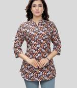 Black printed crepe short-kurtis