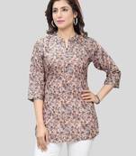 Multicolor printed crepe short-kurtis
