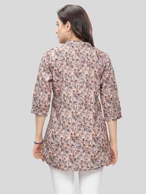 Multicolor printed crepe short-kurtis 2