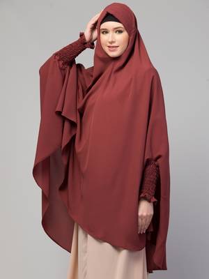 Nazneen stretchable smoking at wrist knee length Jilbab cum prayer khimar  Hijab 3