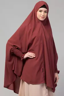 Nazneen stretchable smoking at wrist knee length Jilbab cum prayer khimar  Hijab