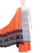Orange embroidered cotton salwar