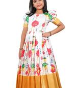 Yellow Lotus Long Gown For Girls !!!