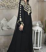 Black Georgette Embroidered Zari Work Kaftan