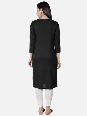 Black embroidered cotton chikankari-kurtis 2