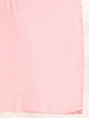 Pink Plain Satin Saree With Blouse 3