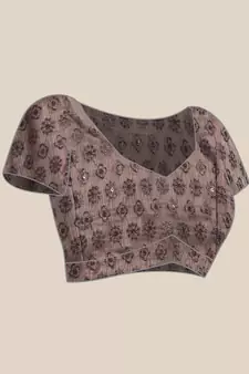 Purple Plain Satin Saree With Blouse