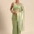 Green plain organza saree with blouse