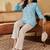 Hand Embroidered Blue Georgette Lucknowi Chikankari Indian Women Straight Kurti