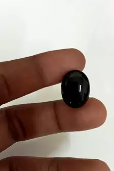 Natural Black Onyx at Wholesale Rate Fine Quality 12.25 Ratti 11 Carat Oval Shape Haqiq Loose Gemstone 1 Pcs