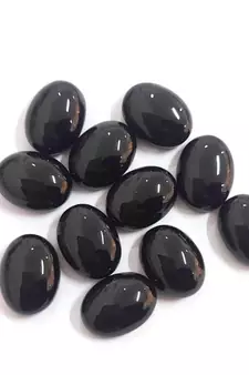 Natural Black Onyx at Wholesale Rate Fine Quality 2.25 Ratti 2.04 Carat Oval Shape Haqiq Loose Gemstone 1 Pcs