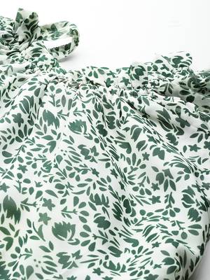 Green printed georgette short-dresses 2