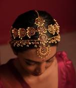 Gold Tone Temple Mathapatti- Taj