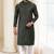 Green woven silk kurta-pajama