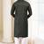 Green woven silk kurta-pajama