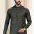 Green woven silk kurta-pajama