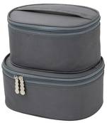 atorakushon Fabric Makeup Jewellery Storage Box Cosmetic Toiletry Bag Necklace Wardrobe Organizer Set of 2 Pink