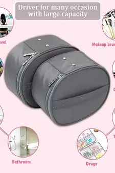 atorakushon Fabric Makeup Jewellery Storage Box Cosmetic Toiletry Bag Necklace Wardrobe Organizer Set of 2 Pink