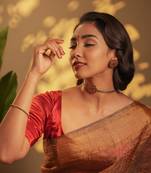 Gold Tone Temple Necklace Set- Jada Billa zari Choker Green