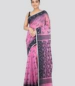 Pinkloom Women'S Pink Hand_Woven Soft Cotton Jamdani-Sarees Without Blouse Piece