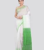 Pinkloom Women'S White Hand_Woven Soft Cotton Jamdani-Sarees Without Blouse Piece