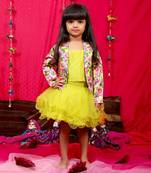 Crop top with Jacket and layered skirt