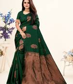 Dark Green Banarasi Saree for Women