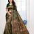 Dark Green Woven Banarasi silk blend Saree With Blouse