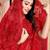 Red embroidered net saree with blouse