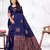 Navy Blue Woven Banarasi silk blend Saree With Blouse