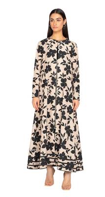 JSDC Floral Printed Chain Style Long Top + Black Inner Combo Dress 1