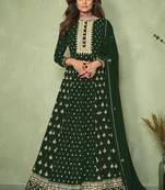 Green Color Sequins Work Salwar Suit For Engagement