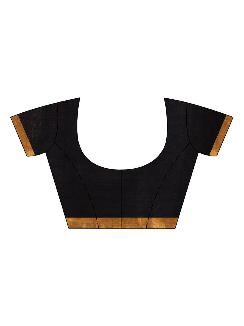 Black And Red Stipe Handwoven Cotton Jamdani handloom Saree