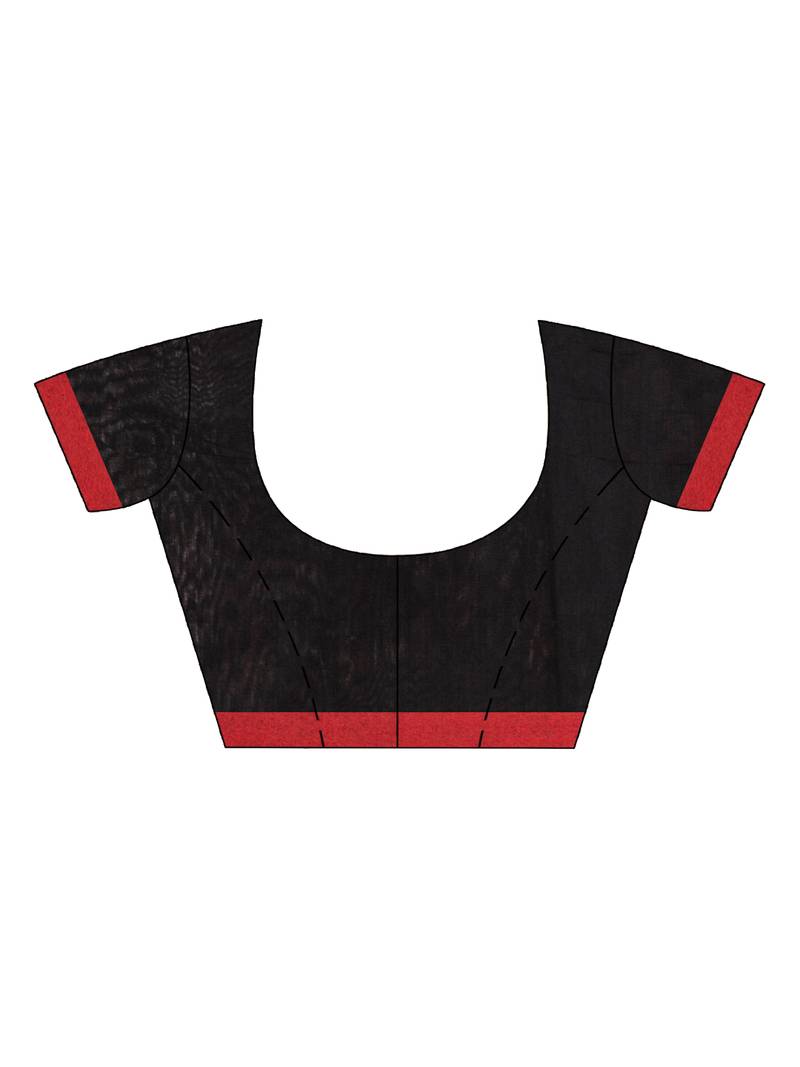 Red Cotton Blend Handloom Jacquard handloom Saree