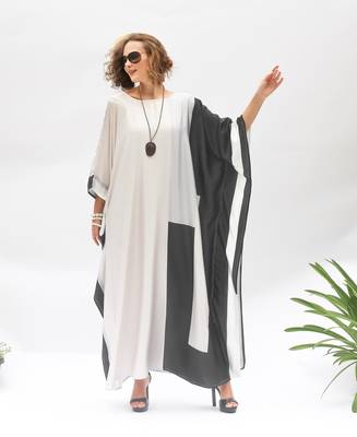 JSDC Geometric Printed Premium Soft Silk Women Wear Long Kaftan 5
