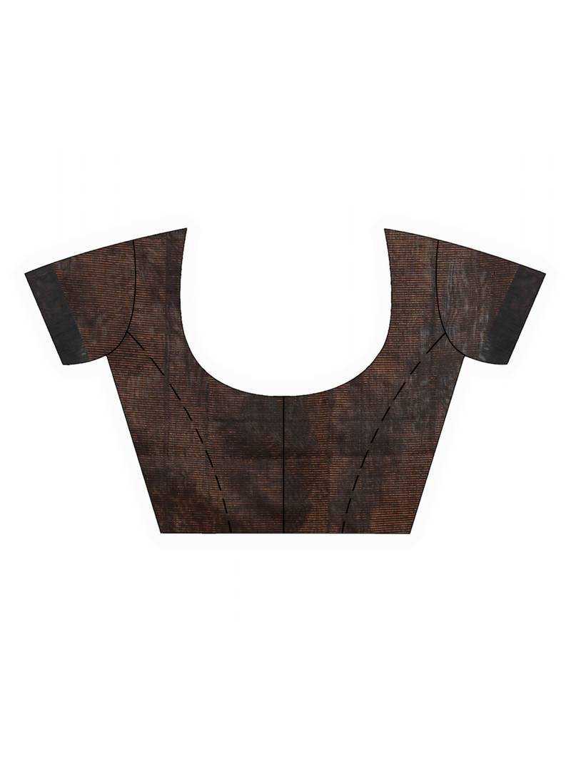 Black Handweven Cotton Blend Jamdani handloom Saree