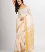 Faded Pink Traditional Handloom Linen Jamdani handloom Saree