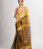 Gold Jungle Zari Cotton Tissue Madhumani Jacquard handloom Saree
