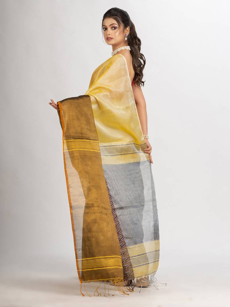 Gold Jungle Zari Cotton Tissue Madhumani Jacquard handloom Saree