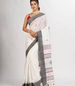 White Handwoven Cotton Jamdani handloom Saree