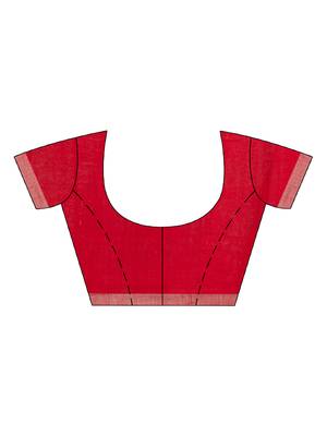 Red Handwoven Cotton Jamdani handloom Saree 5