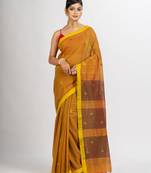 Lemon Yollow Handwoven Cotton Jamdani handloom Saree