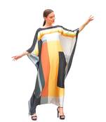 JSDC Geometric Printed Soft Silk Long Women Wear Beach Kaftan