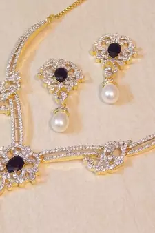 Gold Cubic Zirconia necklace-sets