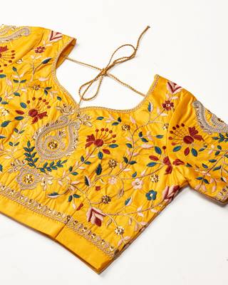 Malay Satin Embroidery Work Wedding, Party Wear Semi-stitched Latest Lehenga Choli With Dupatta 6