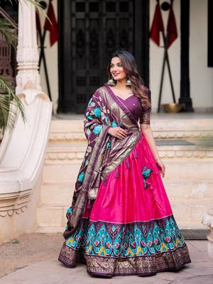 Women's Wear Dola Silk & Printed with foil work Lehenga Choli 2